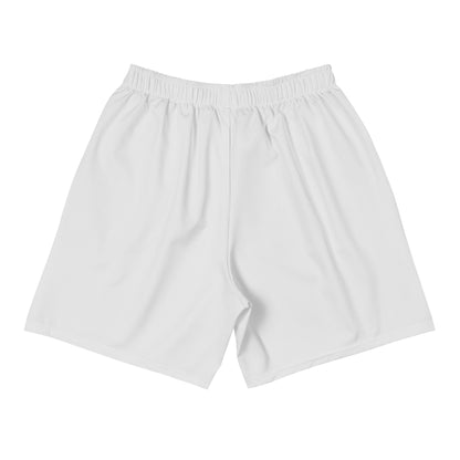 White Print Unisex Athletic Long Shorts