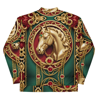 Unisex Gold Horse Bomber Jacket