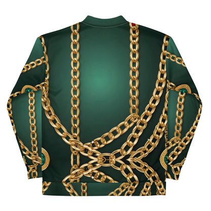 Green Light and Gold Unisex Bomber Jacket