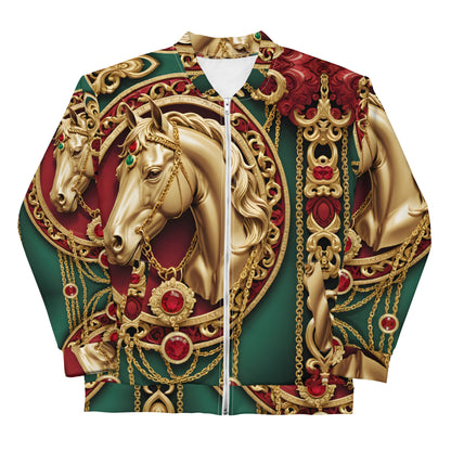 Unisex Gold Horse Bomber Jacket