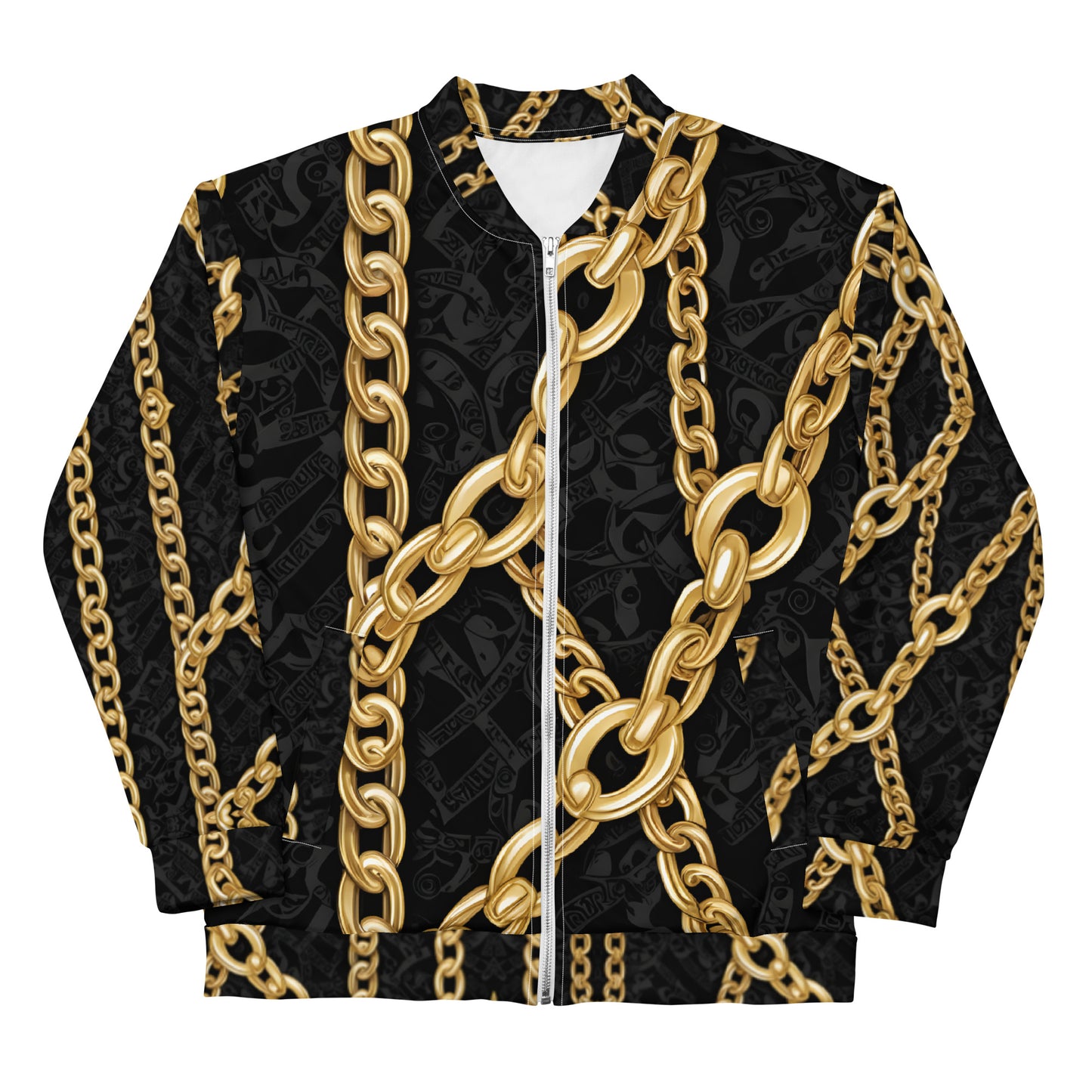 Black and Gold Unisex Bomber Jacket