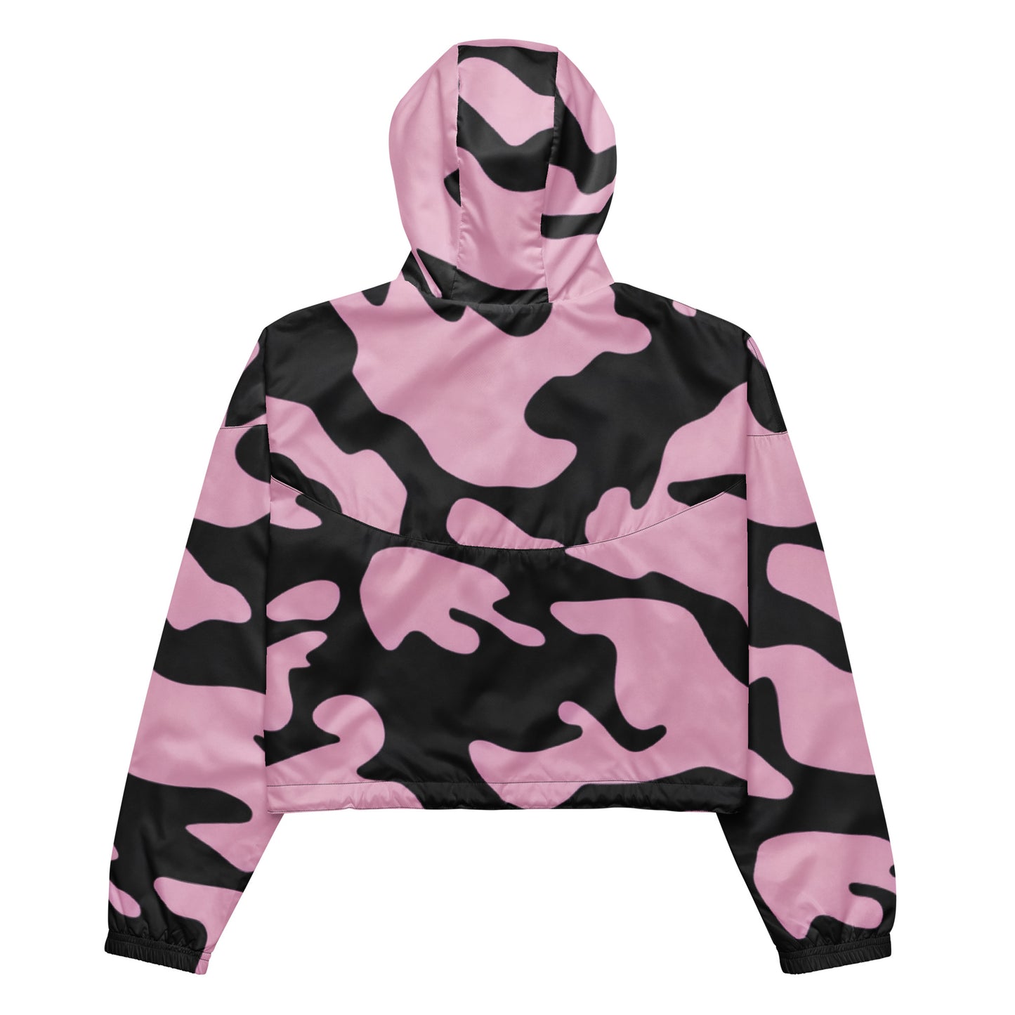 Pink Cow Print Cropped Women's Windbreaker