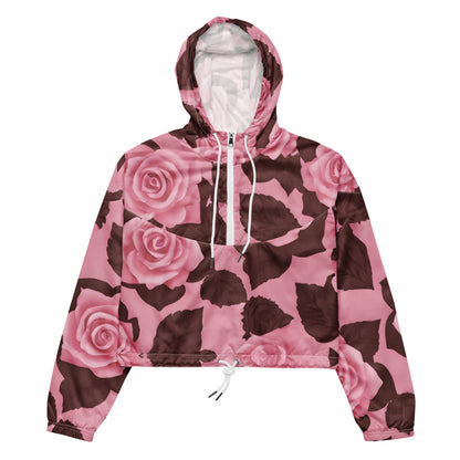 Roses Cropped Women's Windbreaker