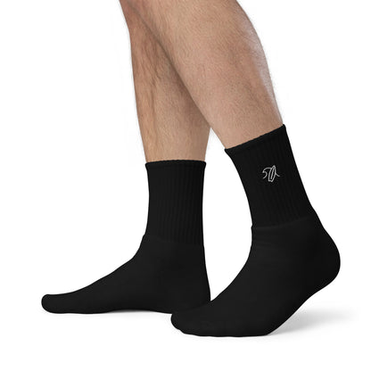 Embroidered surf dark mode socks