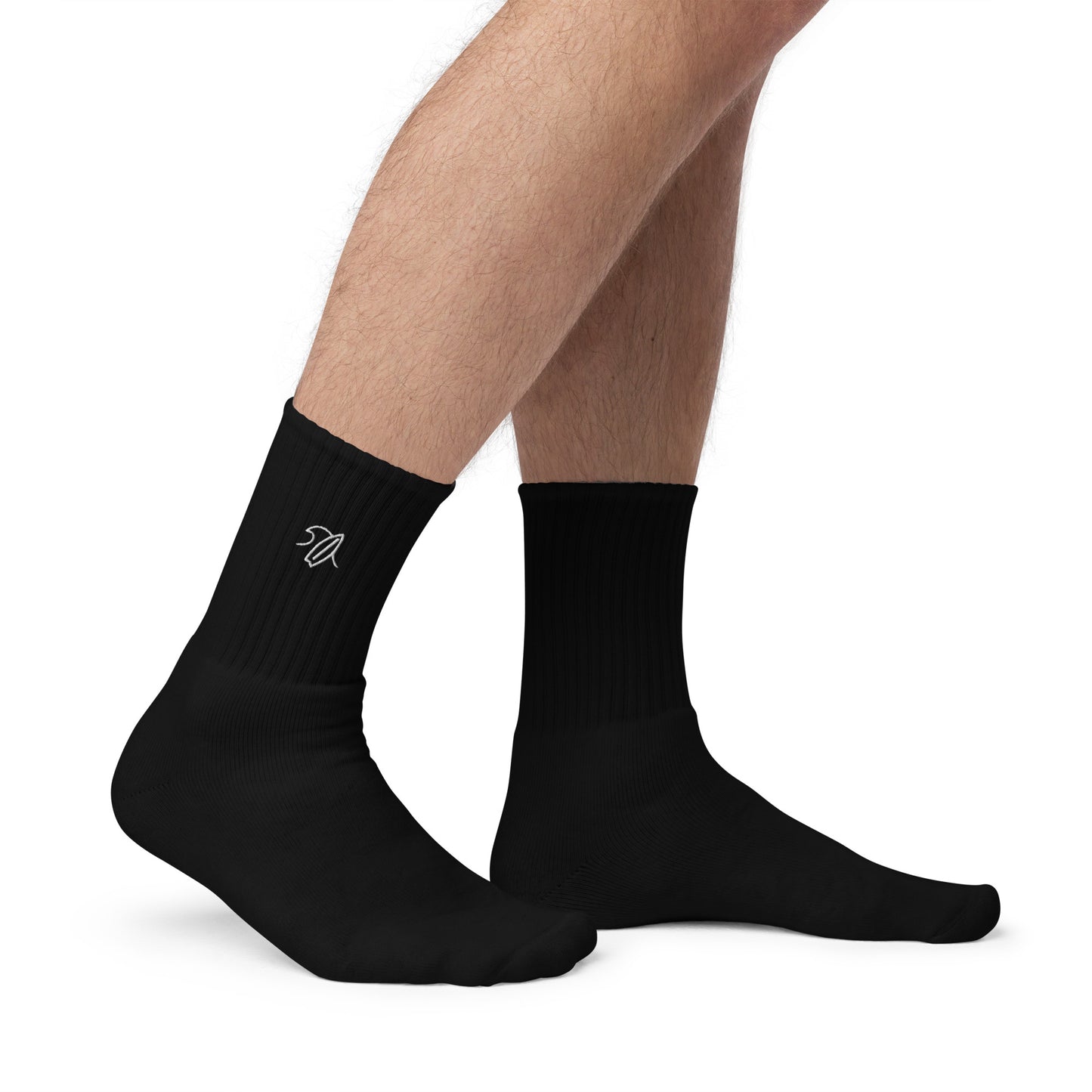 Embroidered surf dark mode socks