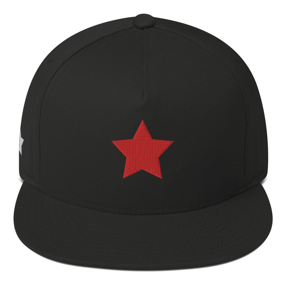 Stylish Embroidered Star Flat Bill Cap