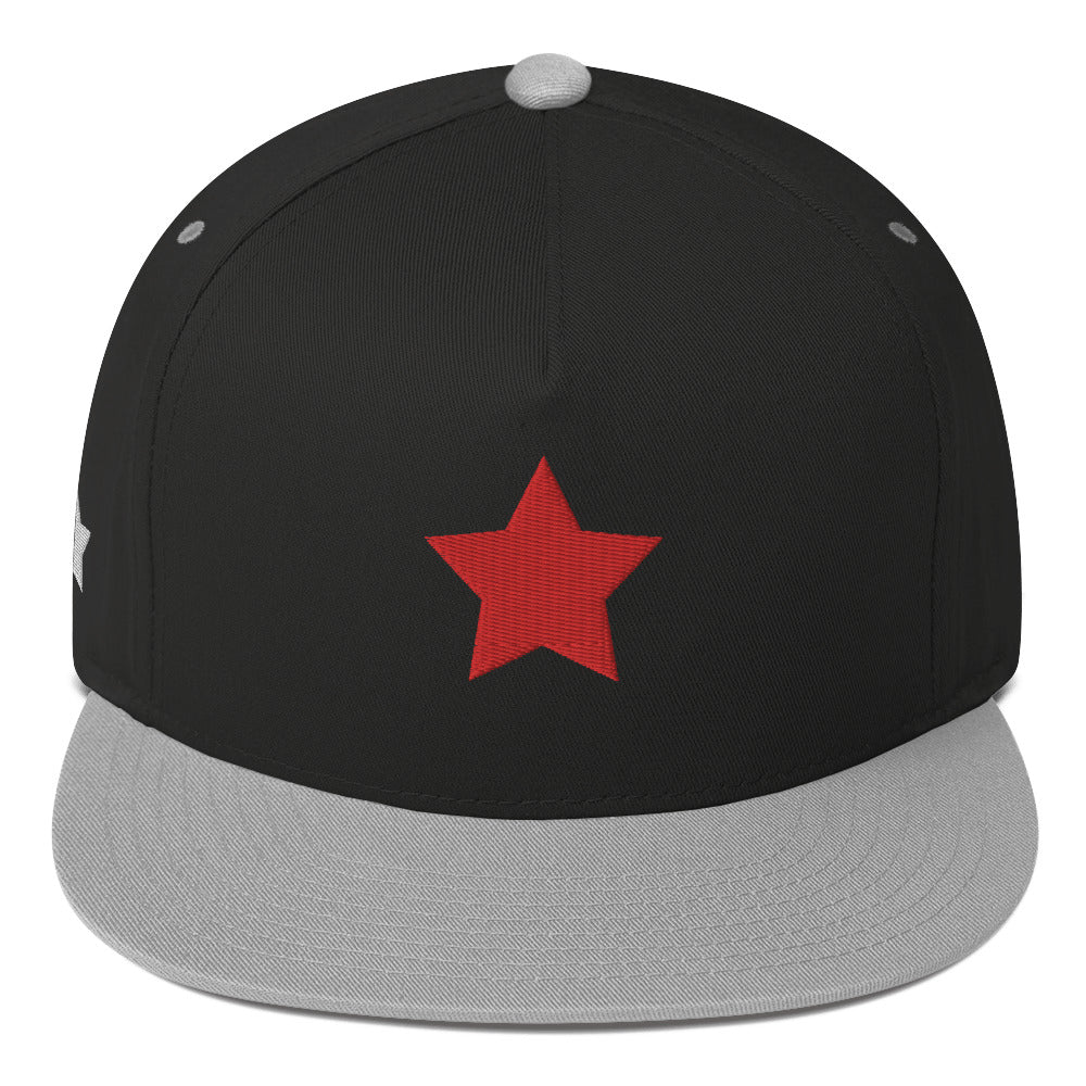 Stylish Embroidered Star Flat Bill Cap