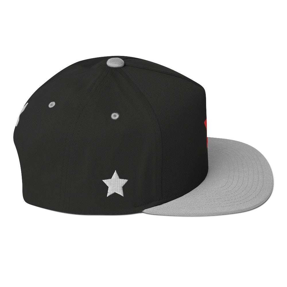 Stylish Embroidered Star Flat Bill Cap