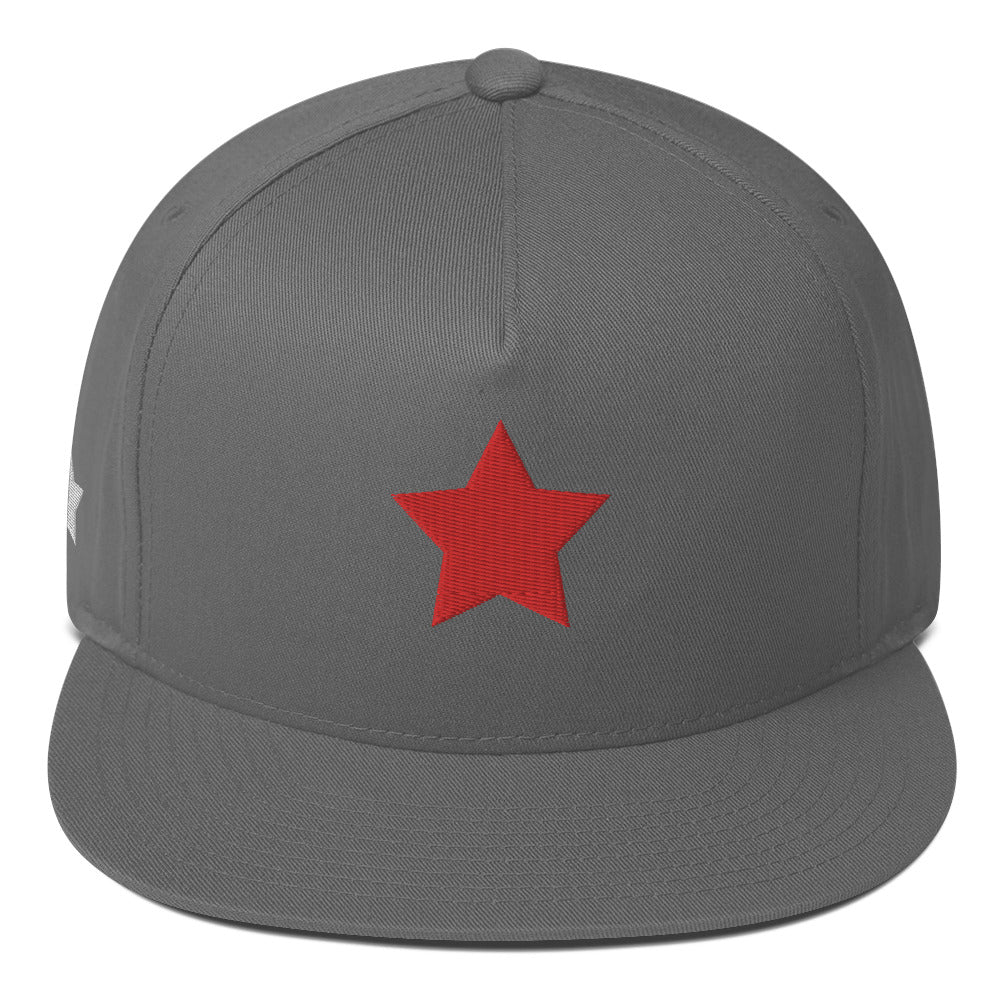 Stylish Embroidered Star Flat Bill Cap