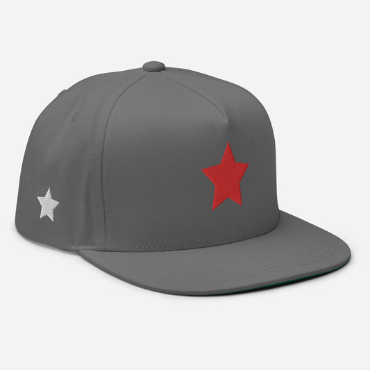 Stylish Embroidered Star Flat Bill Cap