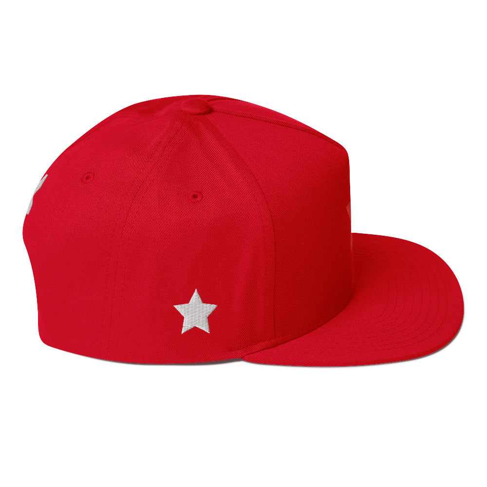 Stylish Embroidered Star Flat Bill Cap