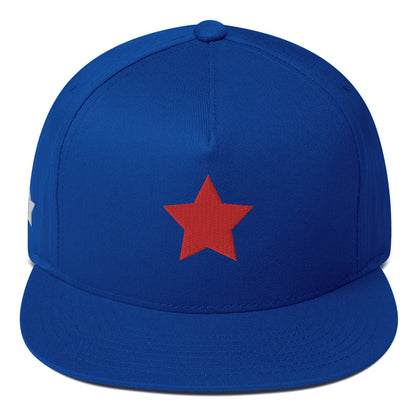 Stylish Embroidered Star Flat Bill Cap