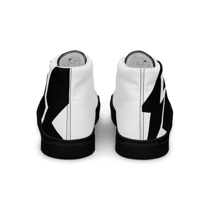 Men’s Black and White High Top Canvas Shoes