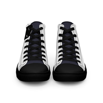 Men’s Black and White High Top Canvas Shoes