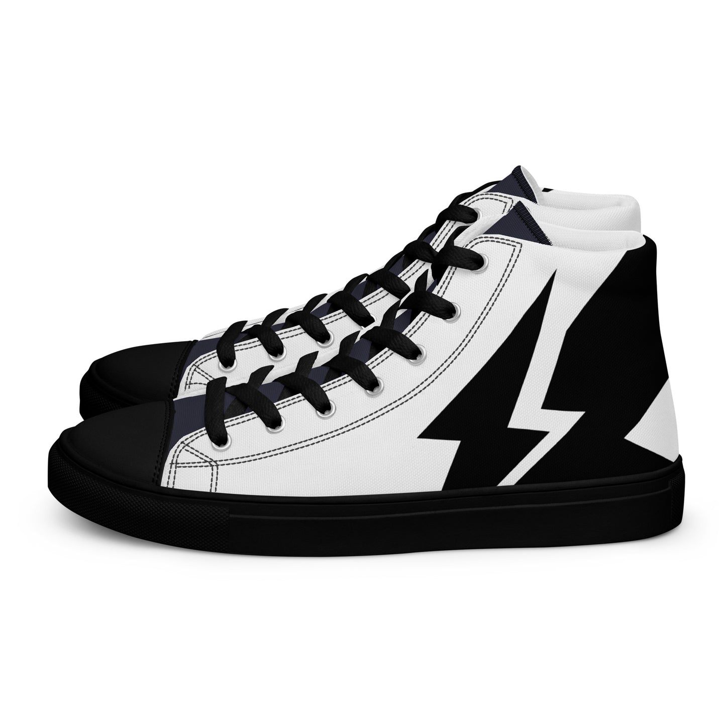 Men’s Black and White High Top Canvas Shoes