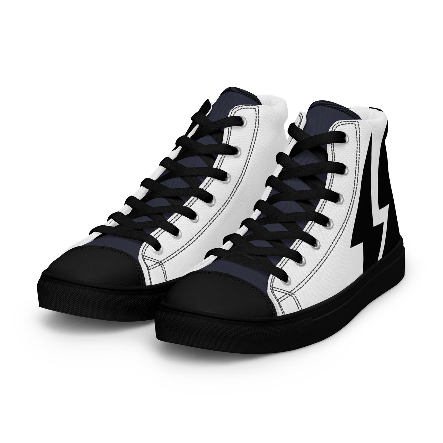 Men’s Black and White High Top Canvas Shoes