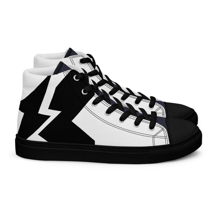 Men’s Black and White High Top Canvas Shoes