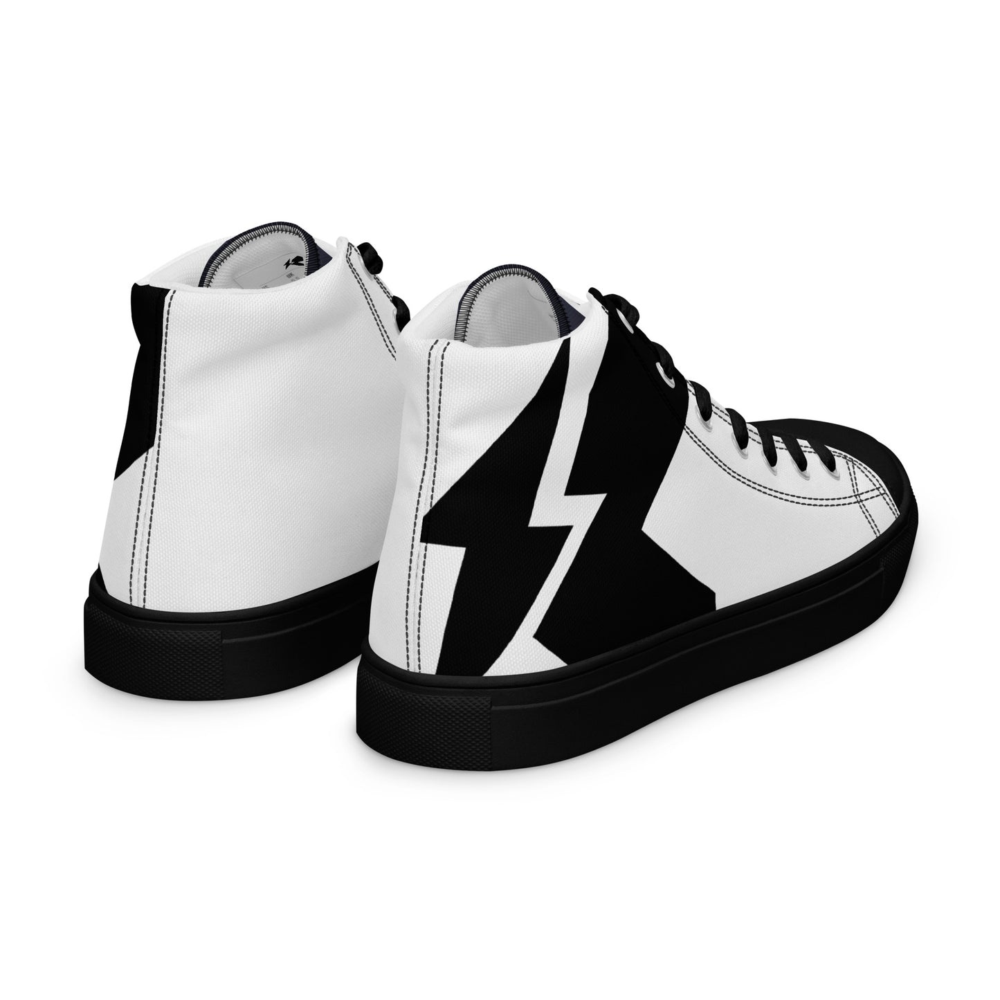 Men’s Black and White High Top Canvas Shoes