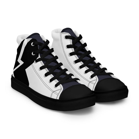 Men’s Black and White High Top Canvas Shoes