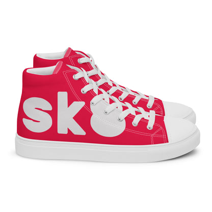 Men’s Red Skate High Top Canvas Shoes