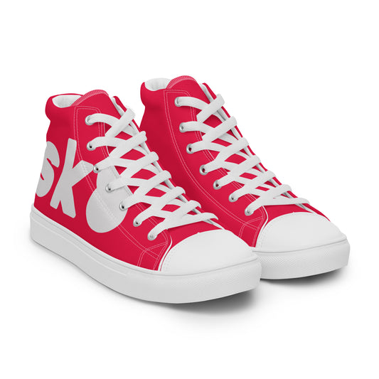 Men’s Red Skate High Top Canvas Shoes