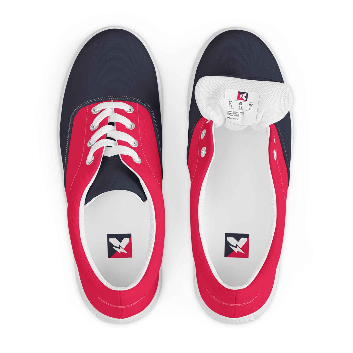 Men’s Lace-Up Canvas Shoes in Red and Black