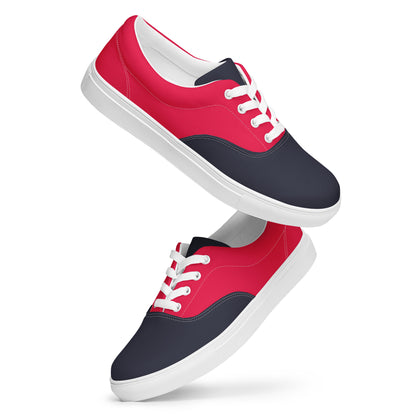 Men’s Lace-Up Canvas Shoes in Red and Black