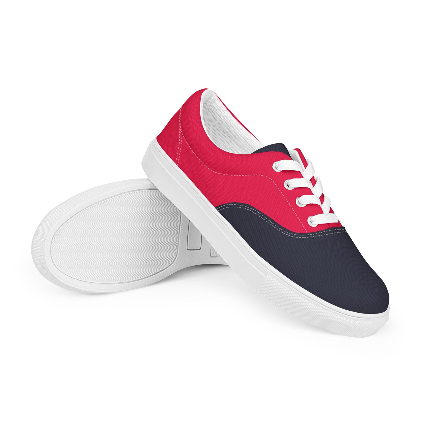 Men’s Lace-Up Canvas Shoes in Red and Black