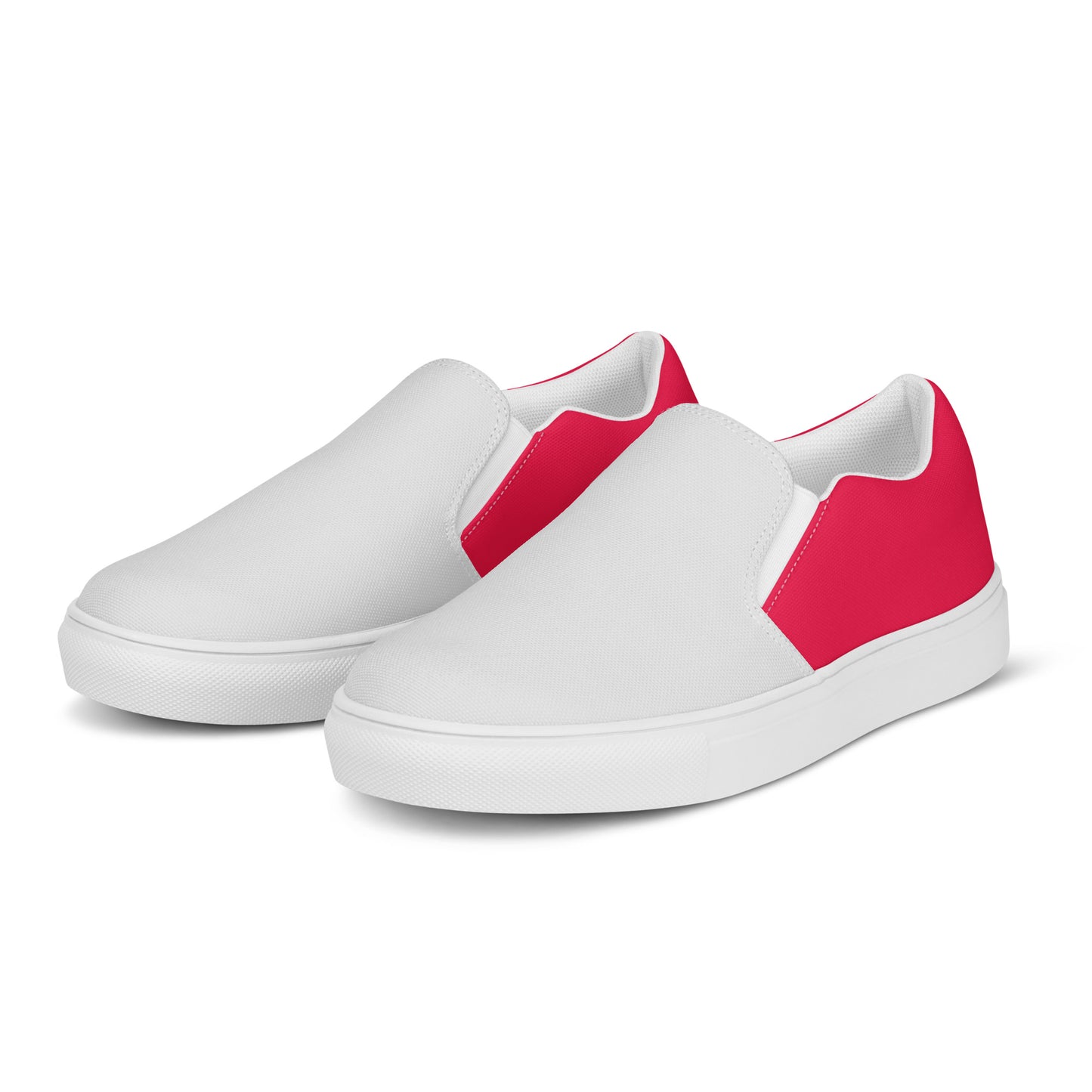 Men’s Red and Grey Slip-On Canvas Shoes