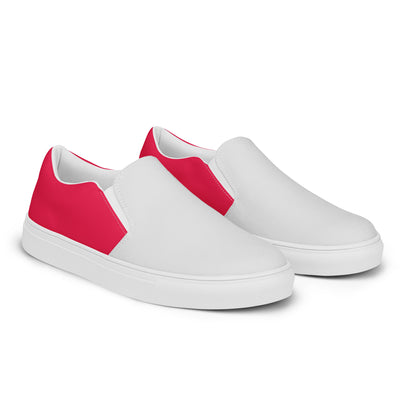 Men’s Red and Grey Slip-On Canvas Shoes