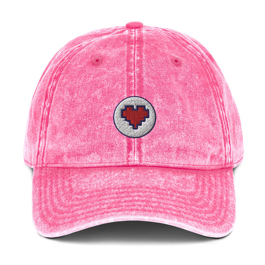 Vintage Cotton Twill Cap Pink Love