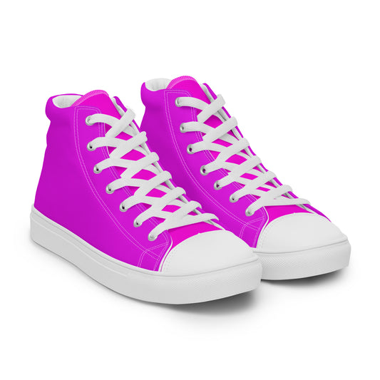 Fuchsia Women's High Top Canvas Shoes