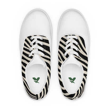 Zebra Print Women's Lace-Up Canvas Shoes