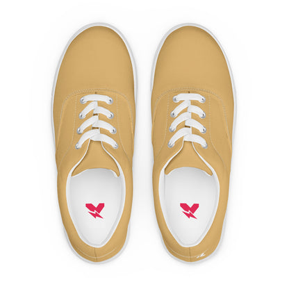 Soft Mustard Women's Lace-Up Canvas Shoes