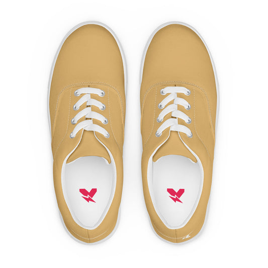 Soft Mustard Women's Lace-Up Canvas Shoes