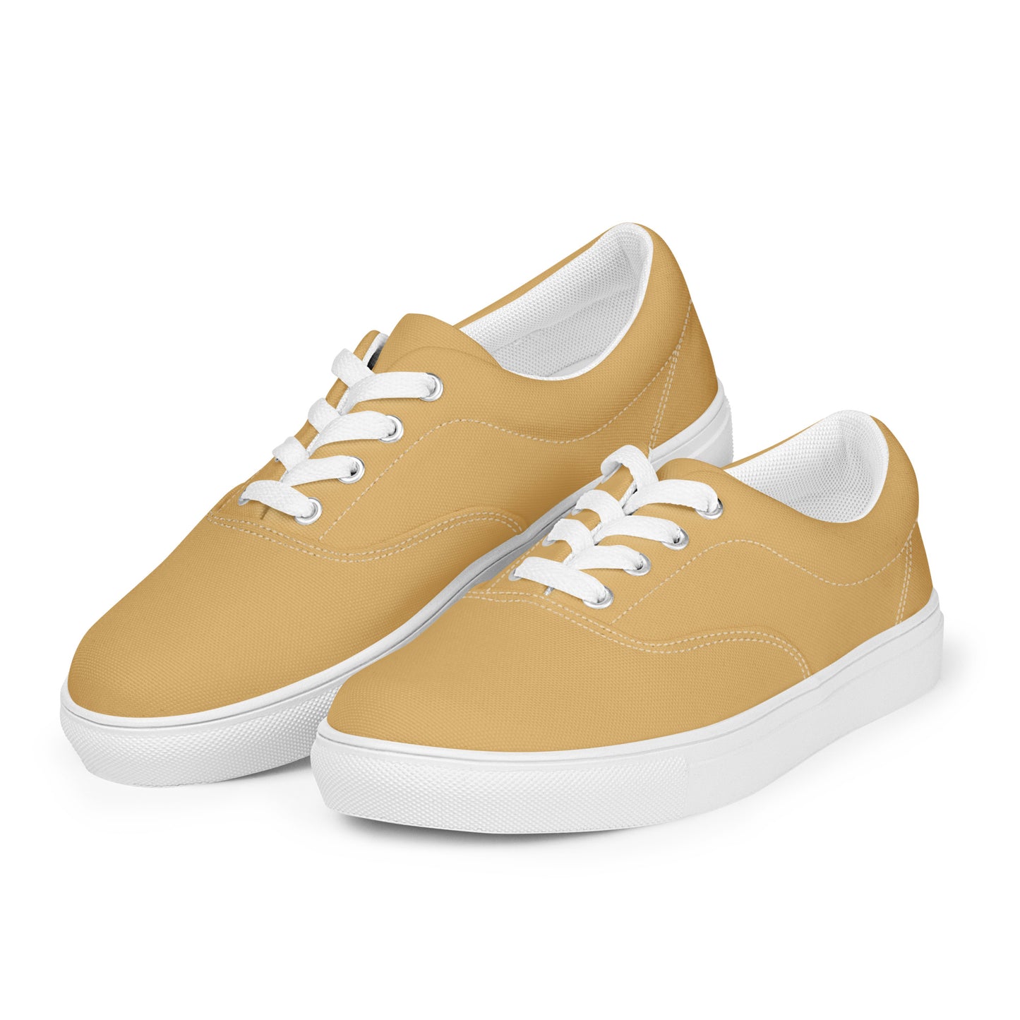 Soft Mustard Women's Lace-Up Canvas Shoes