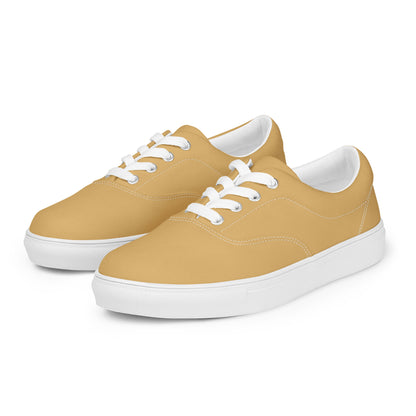 Soft Mustard Women's Lace-Up Canvas Shoes