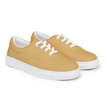 Soft Mustard Women's Lace-Up Canvas Shoes